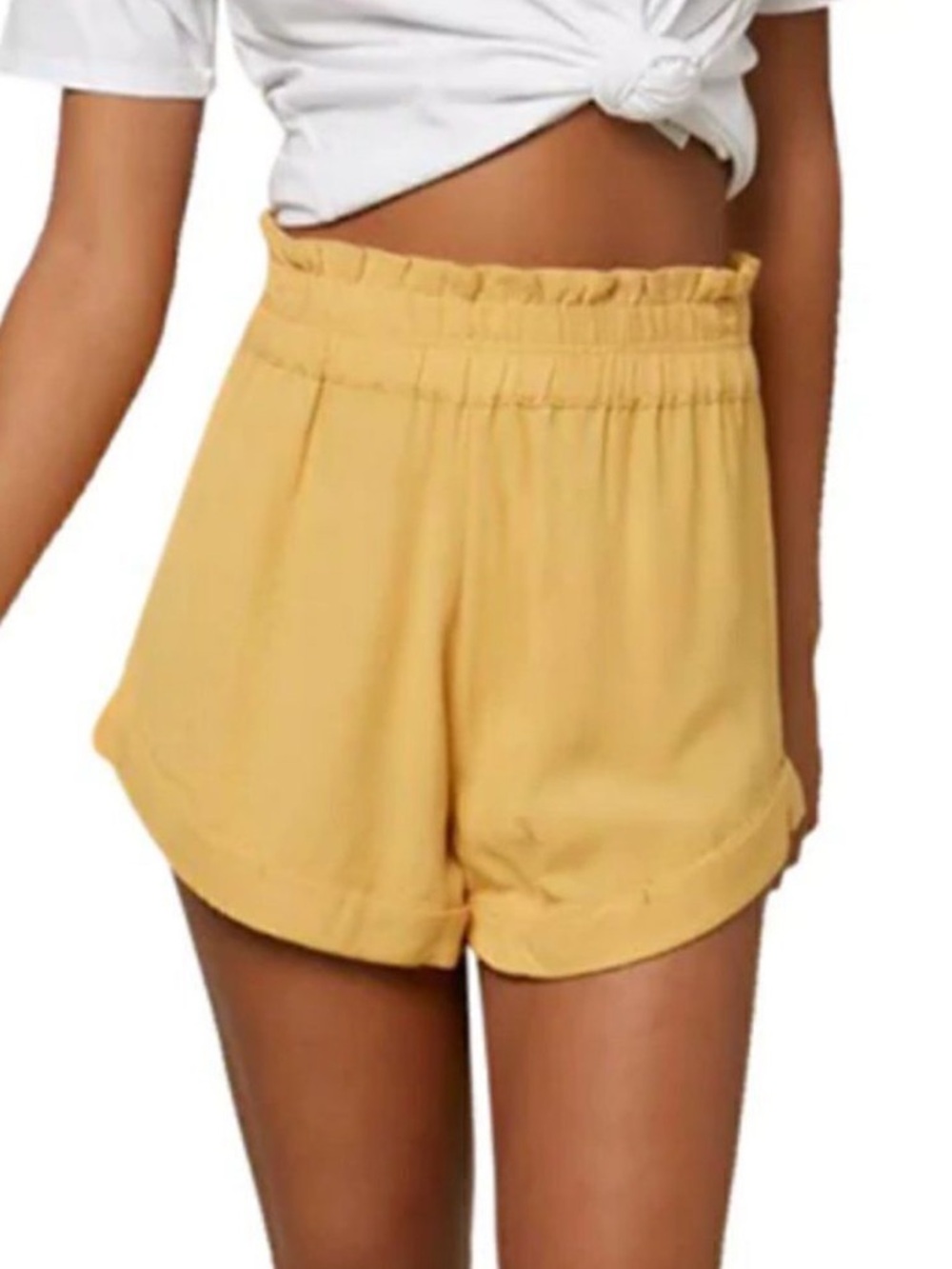 NWT O’Neill Alden Linen Blend High-Waist Yellow Shorts